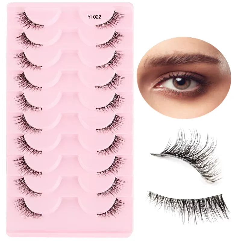 New Fox Half Eyelashes 3/10 Pairs 3D Mink Lashes Natural Eyelash Extension Cat Eye Eyelashes Makeup Tools faux Cils maquiagem - Blinksy